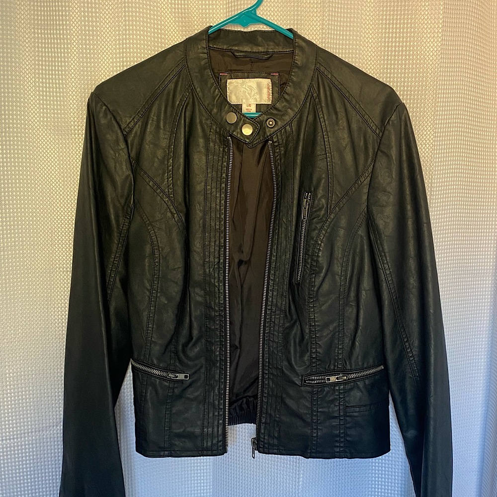 Black leather jacket
